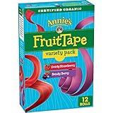 Annie's Organic Fruit Tape, Swirly Strawberry and Bendy Berry Flavors, Variety Pack, 12 Rolls, 9 oz