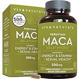 Peruvian Maca Root Supplement for Women & Men, 500mg - Traditionally Used to Support Sexual Well-Being, Stamina & Endurance - 250 Yellow Maca Root Powder Capsules