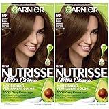 Garnier Hair Color Nutrisse Nourishing Creme, 50 Medium Natural Brown (Truffle) Permanent Hair Dye, 2 Count (Packaging May Vary)