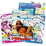 Disney Princess Magic Ink Coloring Book Set - Bundle of 3 Imagine Ink Books for Girls Kids Toddlers Featuring Princess, Moana, and Minnie Mouse with Invisible Ink Pens and Stickers