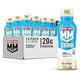 Muscle Milk Zero Protein Shake, Vanilla Crème, 20g Protein, Zero Sugar, 100 Calories, Calcium, Vitamins A, C & D, 4g Fiber, Energizing Snack, Workout Recovery, Packaging May Vary 11.16 Fl Oz (Pack of 12)