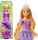 Mattel Disney Princess Toys, Rapunzel Fashion Doll, Sparkling Look with Blonde Hair, Blue Eyes & Tiara Accessory, Inspired by the Movie Tangled