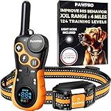 Dog Shock Collar with Remote, Unmatched 4-Mile Range, Night-Light Mode, Training Guide Included, 124 Training Levels & 4 Modes, Beep Vibration Shock, Waterproof Rechargeable, Fits All Dogs, US Tech