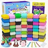 Air Dry Clay 56 Colors, Modeling Clay for Kids, DIY Model Magic Clay, Molding Clay Kit with Sculpting Tools, Non-Sticky Soft and Super Light, Arts and Crafts Gift for Boys Girls Kids.