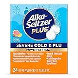 Alka-Seltzer Plus Severe, Cold & Flu Medicine, Citrus Effervescent Tablets, Nasal & Sinus Congestion, Sneezing, Runny Nose, Cough, Sore Throat 24 Count, Packaging May Vary