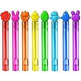 VKTEN 64Pcs Easter Mini Bubble Wands Assortment 8 Colors 8 Styles Easter Party Favors for Kids, Bath Time, Classroom Prizes Summer Outdoor Gifts for Girls Boys, Easter Basket Stuffers