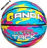 AND1 Ultra Grip Basketball: Official Regulation Size 7 (29.5 inches) Rubber- Deep Channel Construction Streetball, Made for Indoor Outdoor Basketball Games