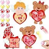 Gemscream 4 Set Valentine's Day Dart Board Sticky Balls Toys Games Bear Angel Gnome Dart Board Kit with 36 Sticky Balls Multi Player Target Dart Game Fun Indoor Outdoor Sports Party Gifts