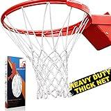 ProSlam Premium Quality Professional Heavy Duty Basketball Net Replacement - All Weather Anti Whip, Fits Standard Indoor or Outdoor Rims(Professional Standard Size, White)