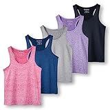 5 Pack: Womens Quick Dry Fit Ladies Tops Blouse Tee Athletic Yoga Workout Running Gym Active Tees Exercise Women Racerback Sleeveless Flowy Fitness Loose Fit Moisture Wicking Tank Top - Set 7,M