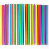 500 Pcs Colorful Disposable Drinking Plastic Straws.(0.23'' diameter and 8.26" long)-8 Colors