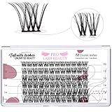 Cluster Lashes 72 Pcs Lash Clusters 2 in 1 DIY Eyelash Extension Individual Cluster Eyelashes Crush Style Self-Application Fluffy Super Thin Band Reusable Soft & Comfortable(Crush-D-10-16mix)