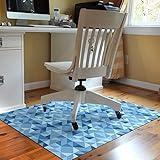 Bungalow Flooring Upper East Side Blues 9to5 Desk Chair Mat, 3' x 4', Made in USA, Stain-resistant, Anti-slip Rubber Backing