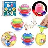 Easter Eggs Toys for Kids, 6 Pack Spinning Tops Toys, Lighting & Singing Colorful Easter Eggs, Easter Toys Party Favor Easter Basket Stuffers Toy Best Gift for Boys Girls Kids 3 4 5 6+