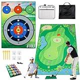 Upgrade Golf Chipping Game Mat:Golf Game Pro Practice Mat and Net Set for Kids Adults Gifts,Golf Balls Game Mat Outdoor Indoor Cornhole Backyard Chipping Putting Hitting Golf Balls Game Mat