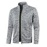 AITEQY Men Track Jackets Lightweight Full Zip Workout Athletic Jacket Casual Stand Up Collar Sweatshirts with Zipper Pockets Fitness Running Jacket Outdoor Recreation Coat Grey