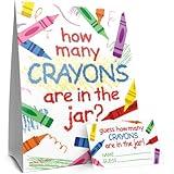 Back to School Party Game - How Many Crayons are in the Jar Party Activity (1 Sign & 30 Guessing Cards)