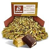 Hershys Nuggets Special Dark Chocolate With Almond 1.5 Pounds Approx 67 Pieces - Bulk Candy Individually Wrapped Dark Chocolate Bars - Snacks For Adults & Kids - Hershys Nuggets Special Dark Chocolate Covered Almonds Perfect For Gifting, Candy Dish, Wedding, Pinata and Holiday Snacks