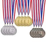 Favide 12 Pieces Gold Silver Bronze Award Medals-Winner Medals Gold Silver Bronze Prizes for Competitions, Party,Olympic Style, 2 Inches