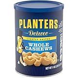 PLANTERS Deluxe Lightly Salted Whole Cashews, 18.25 oz. Resealable Container - Lightly Salted Cashews & Lightly Salted Nuts - Snacks for Adults & Kids - Vegan Snacks, Kosher