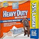 OUT! Petcare XXL Dog Training Pads, Heavy Duty Dog Pee Pads XXL, Jumbo Puppy Pads, Wee Wee Pads for Dogs and Puppies, Dog House Training, Leak Proof, Safe, Disposable, 26"x30", 30 Ct