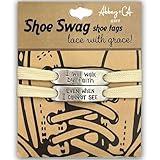 Abbey + CA Gift Walk by Faith Vanilla Shoelaces and Shoe Lace Tags, Perfect Present for Runners, Metal Shoe Tags