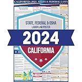 2024 California State and Federal Labor Laws Poster - English Version - OSHA Workplace Compliant - All in One Compliance Posting 16" x 40" (English)