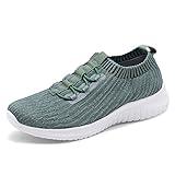 TIOSEBON Women's Lightweight Casual Walking Athletic Shoes Breathable Running Slip-On Sneakers for Jogging Workout 11 US Green