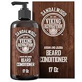 Viking Revolution Beard Conditioner w/Argan & Jojoba Oils - Softens & Strengthens - Sandalwood Scent - Beard Conditioner w/Beard Oil (17oz Conditioner)