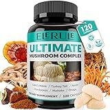 ELERULE 6 in 1 Mushroom Complex -Lions Mane, Reishi, Cordyceps, Chaga, Turkey Tail, Maitake High Strength Mushroom Supplement for Focus, Memory, Nootropics Brain & Immune Support (120 Capsules)