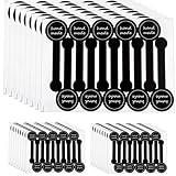 300 Pcs Handmade food baking label stickers - Black Striped Long Label Packaging Lollipop Sealing Labels Tamper-Proof Stickers for Artisan Bakery Craft Art and Other Decorative Labels