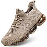 Mens Air Walking Shoes Non Slip Lightweight Comfort Slip on Running Casual Mesh Sneakers Work Gym Tennis Cross Trainers Khaki