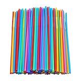 200 Pcs Colorful Plastic Long Flexible Straws.(0.23'' diameter and 10.2" long)