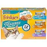 Purina Friskies Gravy Wet Cat Food Variety Pack, Tasty Treasures Prime Filets - 5.5 Ounce (Pack of 12)