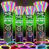 400 Ultra Bright Glow Sticks Bulk - Halloween Glow in the Dark Party Supplies Pack - 8" Glowsticks Easter Party Favors with Bracelets and Necklaces