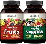 Fruit and Veggies Supplement – 480 Total Vegetarian Capsules | Balance of Natural 40 Whole Fruits & Veggies Blend | Fresh Superfood Formula with Vitamins and Minerals – Non-GMO