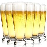 CUCUMI 16oz Beer Glasses Set of 6 Pilsner Glasses, Craft Beer Cups for Bar Pub, Classic Beer Glasses, Drinking Glasses Set, Glassware Gift for Men