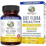 MaryRuth Organics Gut Flora Health+ Enzymes | Up to 2 Month Supply | Prebiotic Probiotic Digestive Enzymes Blend for Healthy Gut Biome & Digestive Support | Gastrointestinal Health | 60 Capsules