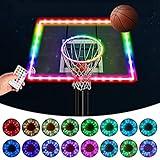 Green Bean LED Basketball Hoop Light Rim and Backboard, Remote Control Basketball Rim Light with 16 Colors 7 Flashing Mode for Playing Basketball in The Dark (Rim and Backboard not Included)