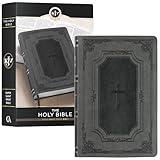 KJV Holy Bible, Super Giant Print Faux Leather Red Letter Edition - Thumb Index & Ribbon Marker, King James Version, Gray/Black (KJV Super Giant Print Editions)