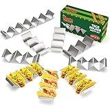 Taco Holder Stand - Set of 10 - Oven & Grill Safe Stainless Steel Taco Racks With Handles - Fill & Serve Tacos With Ease - Taco Trays by Fiesta Kitchen