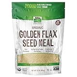 NOW Foods, Organic Golden Flax Seed Meal, Source of Essential Fatty Acids and Fiber, Cold-Processed, Certified Non-GMO, 22-Ounce (Packaging May Vary)