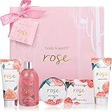 Bath and Body Gift Set for Women, Body & Earth 5 Pcs Rose Spa Set Gifts for Women, Self Care Kit, Lotion Sets for Women, Mothers Day Gifts