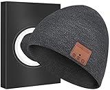 Bluetooth Beanie Headphones Hat Unique Christmas Tech Gifts Dark Gray