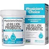 Physician's Choice Probiotics 60 Billion CFU - 10 Strains + Organic Prebiotics - Immune, Digestive & Gut Health - Supports Occasional Constipation, Diarrhea, Gas & Bloating - for Women & Men - 30ct