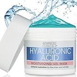 Advanced Clinicals Hyaluronic Acid Gel Facial Mask Skin Care Treatment, Brightening, Hydrating Anti Aging Face Mask & Moisturizer Helps Transform Dry Skin W/Collagen, Chamomile, & Aloe Vera, 5 Fl Oz