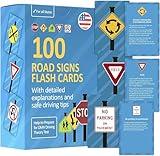 Road Signs Flash Cards with Detailed Explanations and Safe Driving Tips - Stocking Stuffers for Teens Boys, Gifts for 16 Year Old Boy, Birthday, Educational Gift