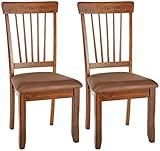 Signature Design by Ashley Berringer 18" Rustic Dining Chair with Cushions, 2 Count, Brown