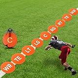 Sonwyoung 9 Pcs Football Lineman Spot Markers with Mesh Bag 9 Inch Non Slip Vinyl Poly Floor Agility Dots Flat Field Cones for Football Coaching Speed Agility Training Equipment (Orange)