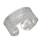 Tibeten Silver Carved Spiral Flower Connecting Branches Pattern Bracelets Vintage Ethnic Elephant Turtle Wide Grooved Open Cuff Bracelet Bangle Party Jewelry for Women Gift-D flower 1